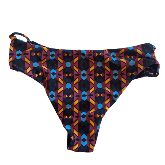BYRDS OF PARADISE Bikini Bottoms Scrappy Swim Lace Up Aztec boho Small - Picture 2 of 3